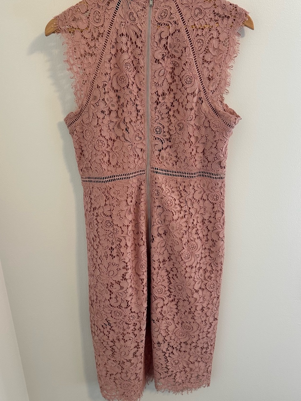 Bardot Lace Panel Blush Pink Midi Dress US 10